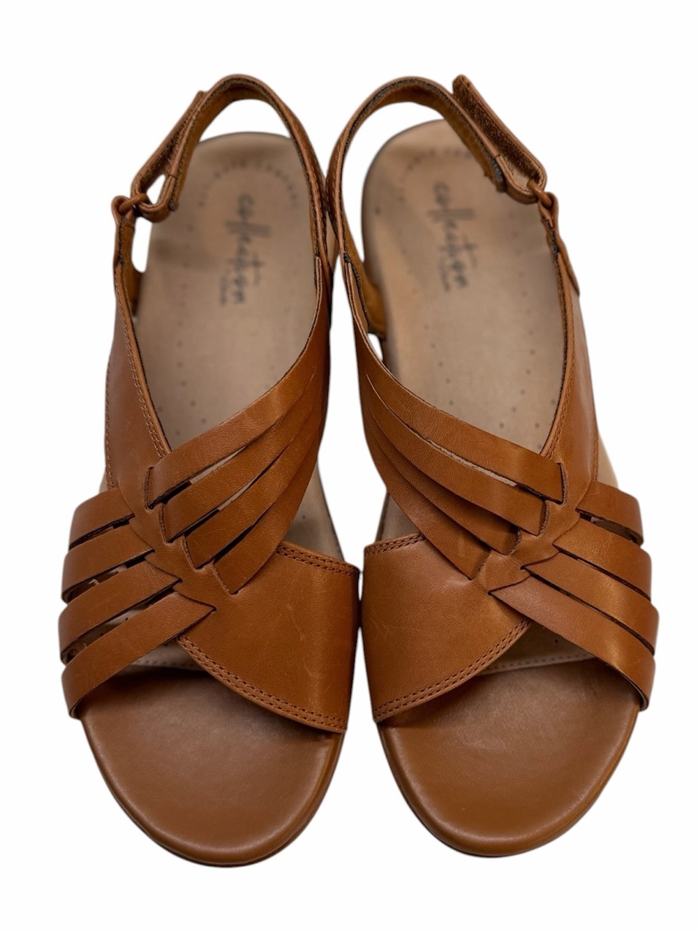 Clarks Loomis Cassey Tan Leather Comfort Sandals Women’s 7M NEW - Picture 3 of 9